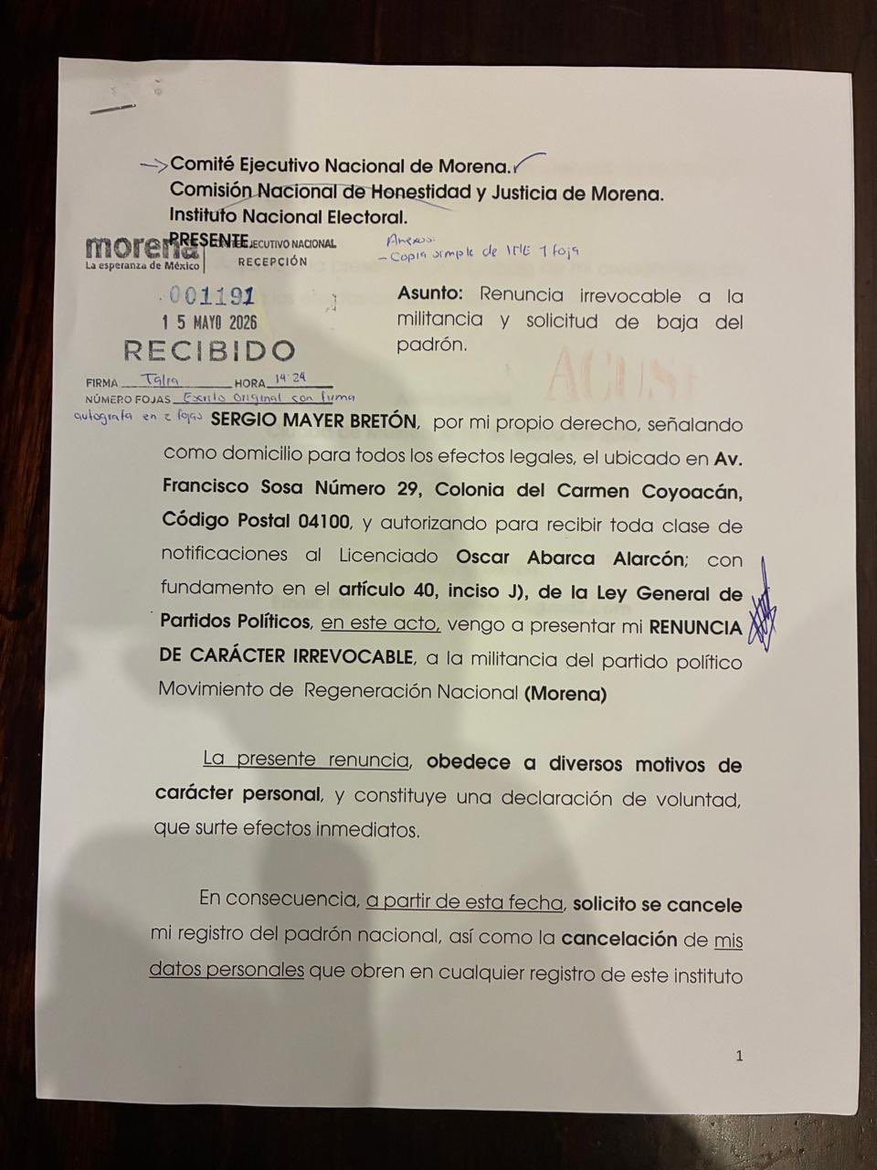 Morena pierde a su “estrella”: Sergio Mayer formaliza salida y el reality político suma otro capítulo