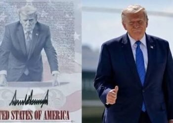 Eric Trump presume el “Patriot Passport” con el rostro de su padre