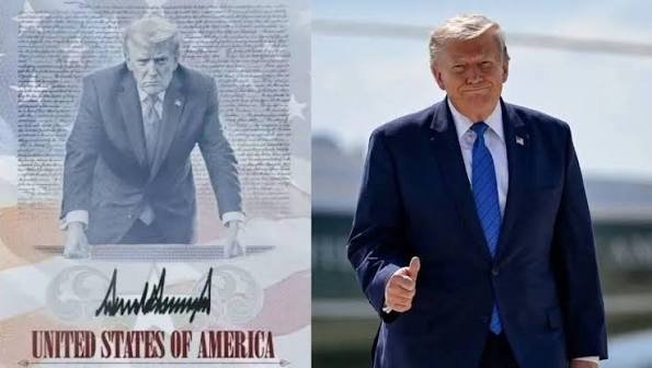 Eric Trump presume el “Patriot Passport” con el rostro de su padre