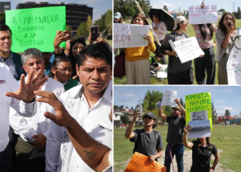 Protestas vecinales frenan primera piedra de la Universidad Rosario Castellanos en Cuautlancingo